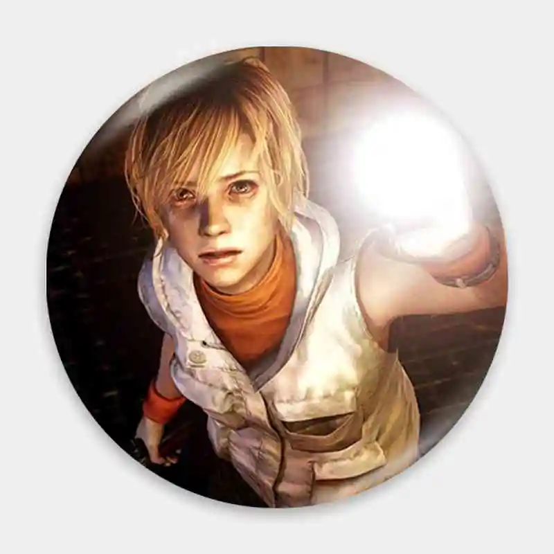 Silent Hill-broche con 3 insignias de la UE, Pin de ancla, periferales, ropa, Cosplay, colgante de dibujos animados, bolso escolar, pupila de Metal, bricolaje, creativo, 58mm