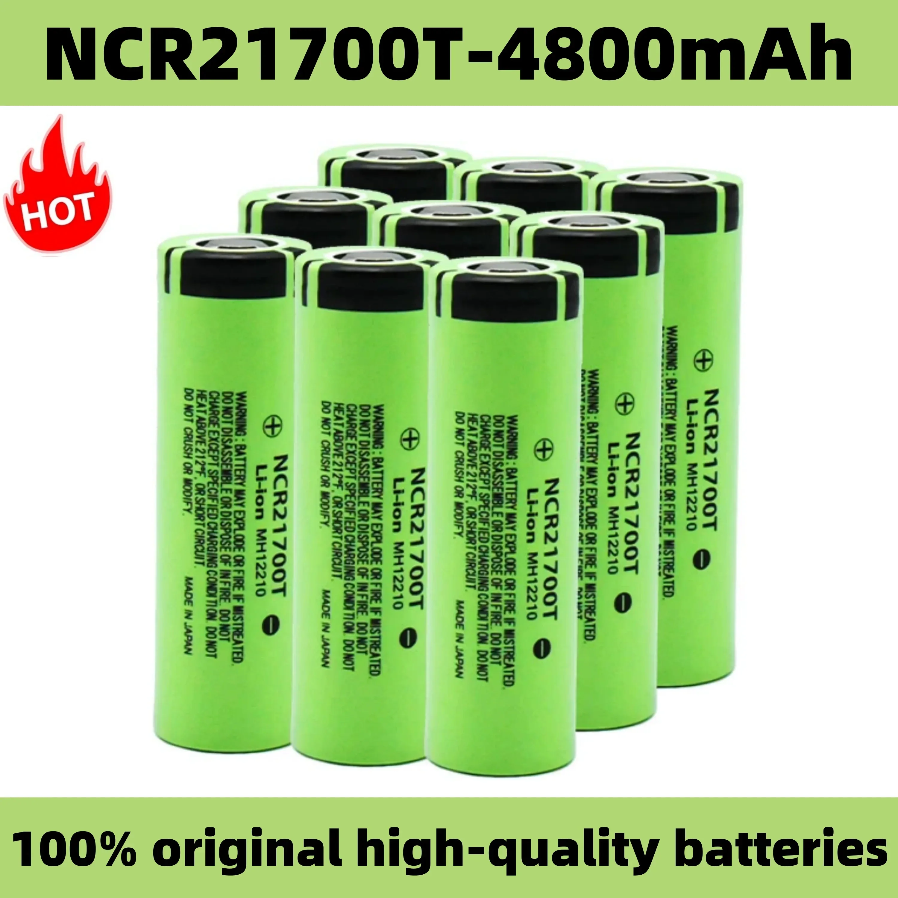 100% /Original 21700 NCR21700T Lithium Rechargeable Battery 4800mAh 3.7 V 40A High-discharge Battery High-drain Li-ion Battery