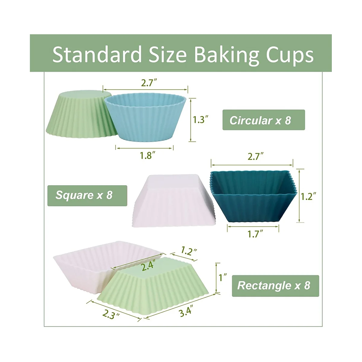 Силиконовые вкладыши для кексов, 24 упаковки многоразовых форм для выпечки, 3 формы вкладыши для кексов, формы для кондитерских тортов, разделители для ланч-боксов