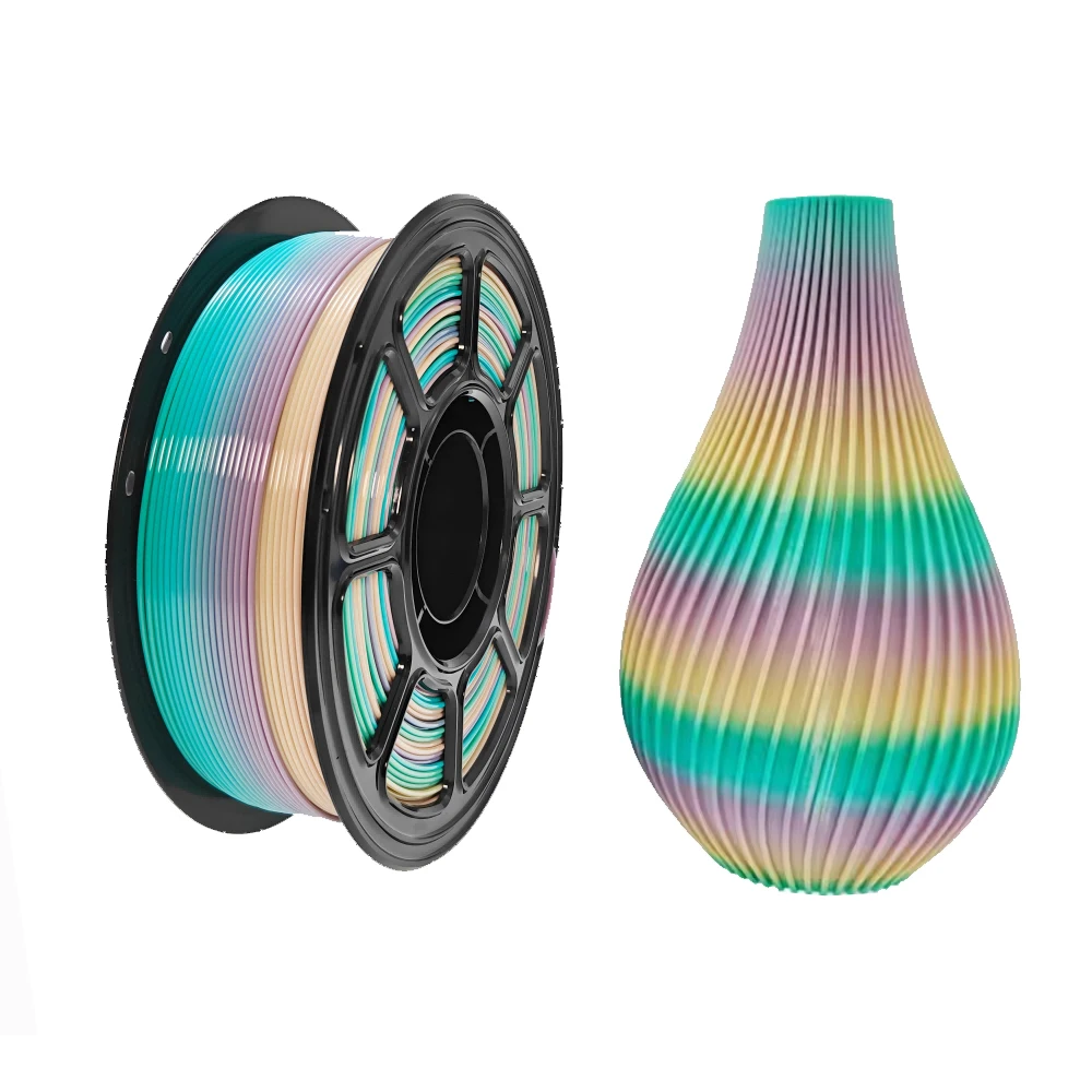 

PETG Filament 3D Printing Materials Rainbow Colored 1.75mm 1KG Net Weight Eco-Friendly High Tensile Strength For 3D Printer 필라멘트