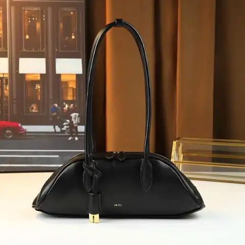 JW PEI Trendy Sports Style Bowling Dumpling Bag Solid Color Large Capacity Handbag Single Shoulder Underarm Bag