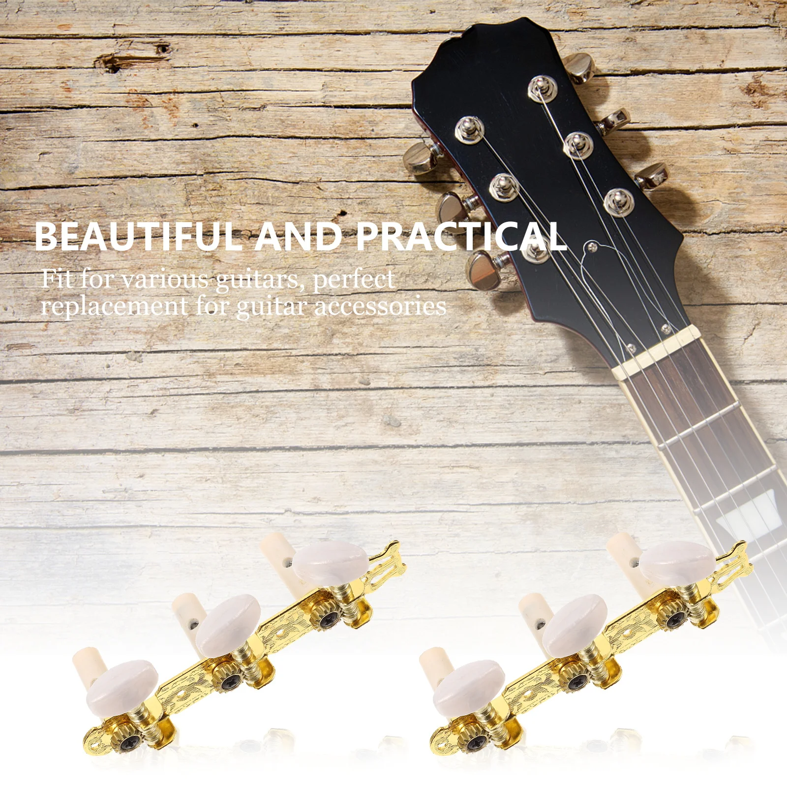 

1 Set Classical Guitar Tuners Golden Finish Durable Replacement For Guitar Tuning Pegs Machine Heads Practical Tuners Alignment