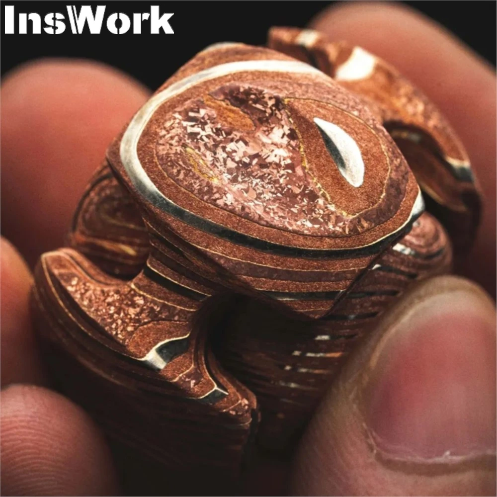 LAUTIE Copper Damascus NOIZ MOKUME C-NANO Fidget Spinner Finger Decompression Toys For Adults Collection Limited 99