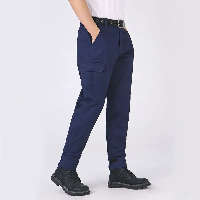 Spring Autumn Cargo Pants Men's Multi-pocket Straight Labor Protection Workwear Outdoors Loose Casual Solid Color Trousers Homme