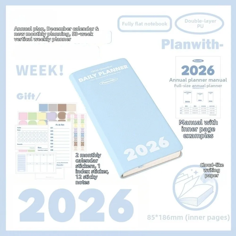 Minimalist Design 2026 Annual Planner Daily Writing Efficiency Manual Month Plan Calendar Monthly Planning