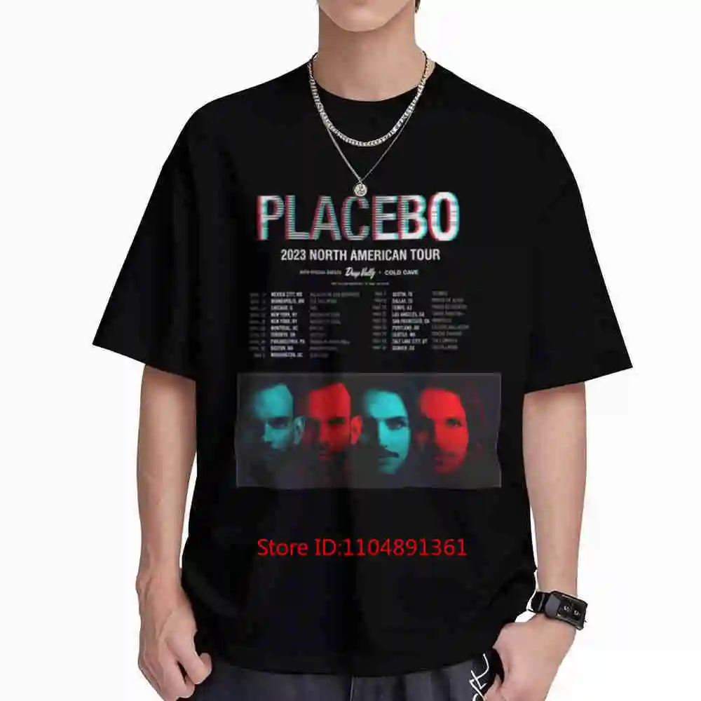 Placebo 2023 North American Tour Breathless Short Sleeve Tee 100% Cotton T-Shirt