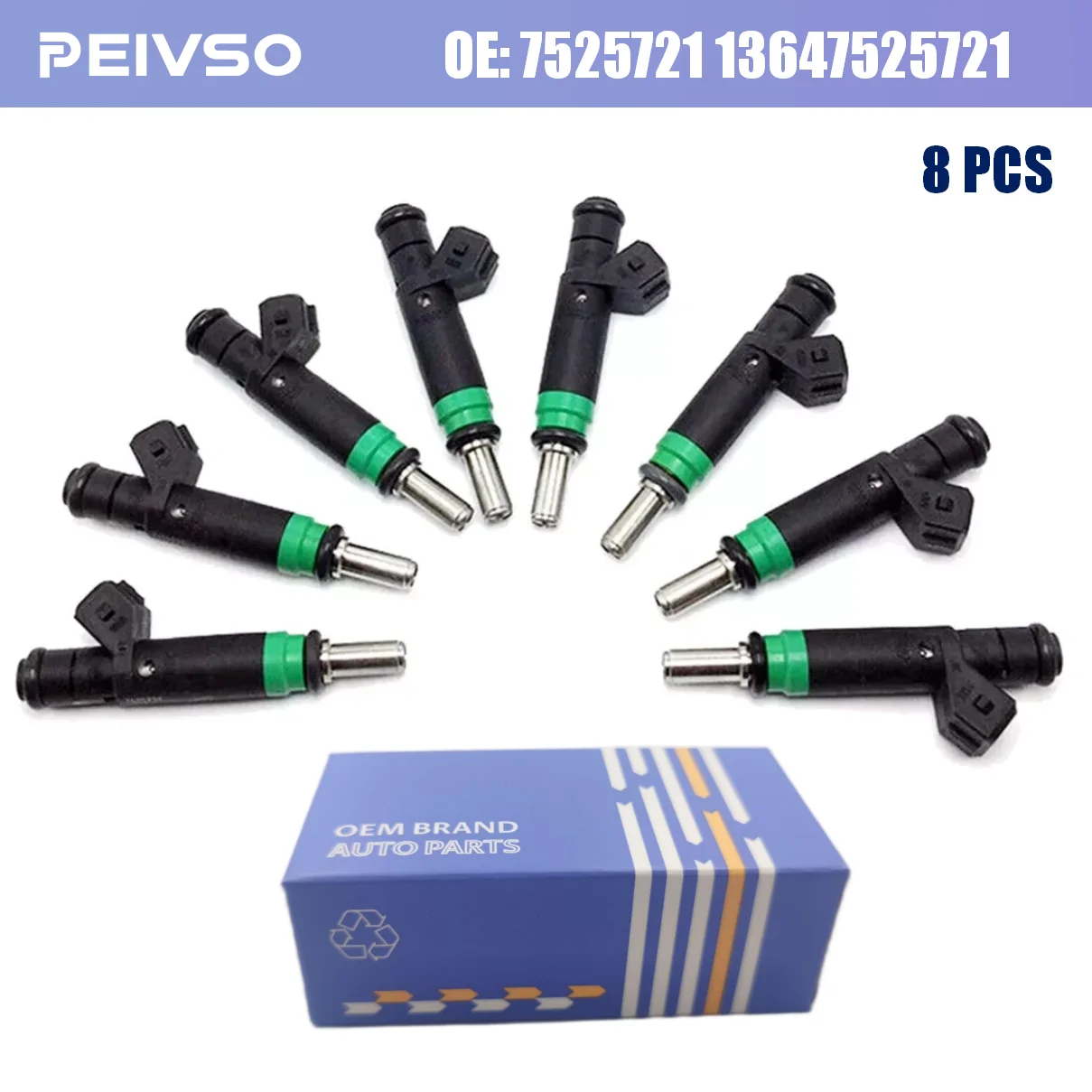 8PCS High Quality Fuel Injectors Nozzle 7525721 13647525721 For BMW X5 545i 550i 645CI 650i 745i 750i 4.8L V8