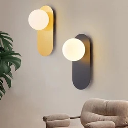 Applique murale LED avec ampoule G9 9W, pour chambre à coucher, salon, applique murale avec boule de verre pour arrière-plan