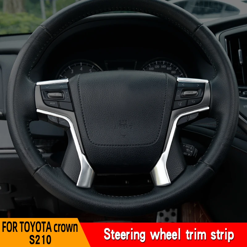 Stainless steel interior decoration fittings suitable for Toyota 210 series crown steering wheel decoration patch