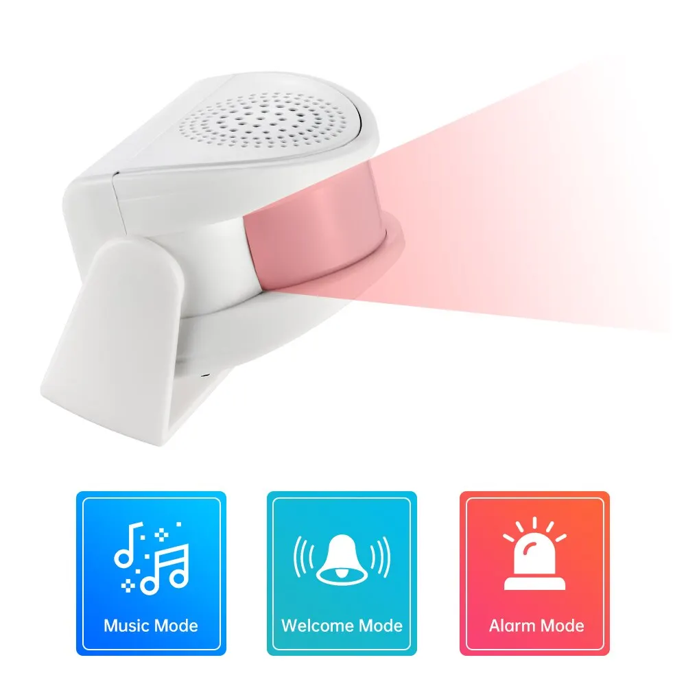 FUERS Wireless Guest Welcome Chime Alarm Door Bell PIR Motion Sensor For Shop Entry Company Security Protection Smart Doorbell