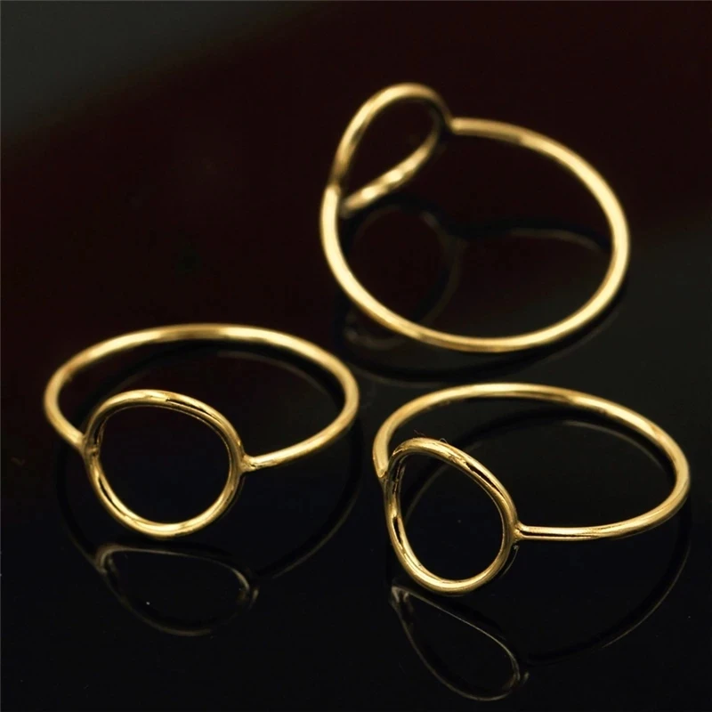 10mm Open Circle Ring 14K Gold Filled Rings Boho Minimalist Knuckle Ring Gold Jewelry Gold Accessories Rings for Women view 6