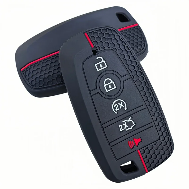 Soft Silicone Shell For Ford Explorer Mustang Fusion Escape F150 F250 F350 F450 F550 Ford Raptor 5 Buttons Car Key Case Cover