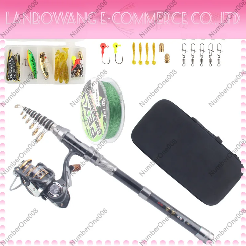 Carbon Luya Fishing Rod Set Straight Shank Portable Spinning Reel Long Distance Sea Fishing Combo