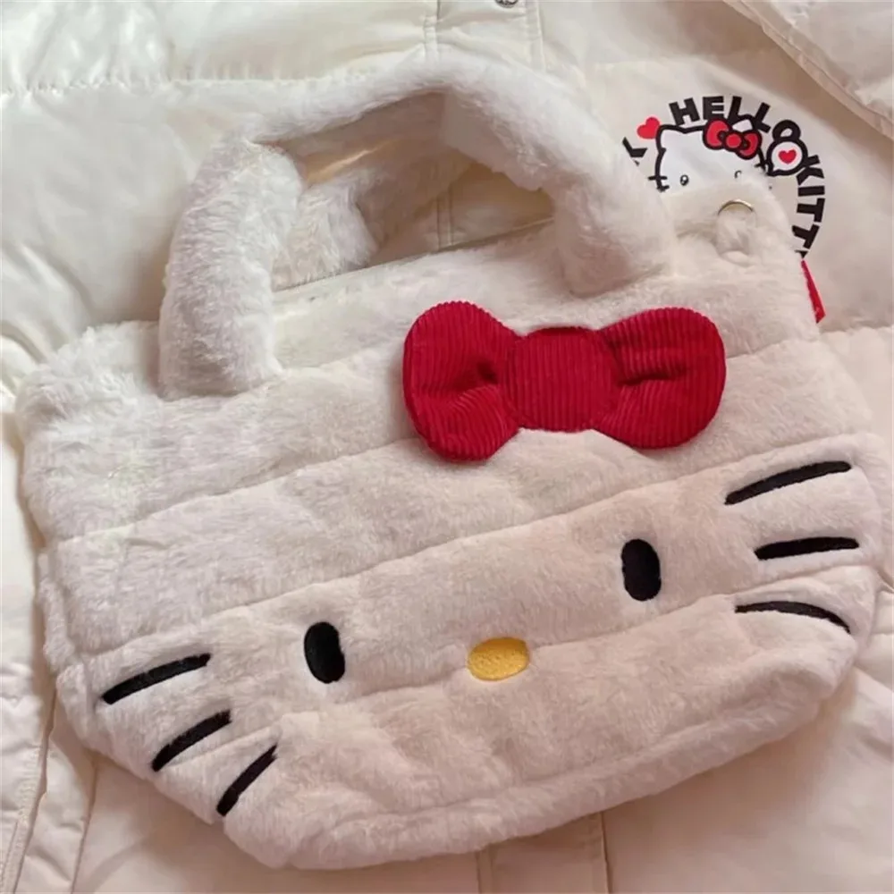 

Кавайная сумка Hello Kitty Sanrioes Y2k, плюшевая женская сумка, рюкзак с Hello Kitty, аниме, вместительная сумка