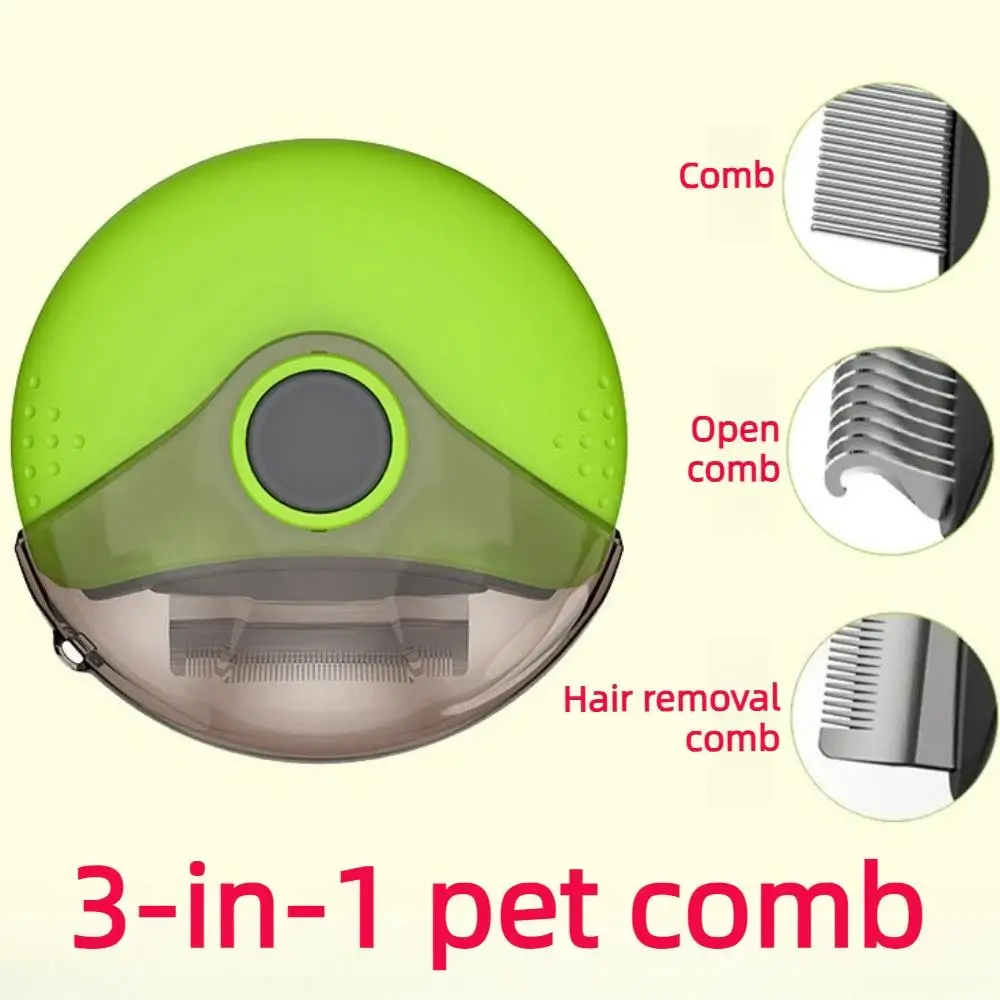 3 in 1 Pet Grooming Brush Dog Cat Hair Remover Deshedding Tool with Stainless Steel Comb