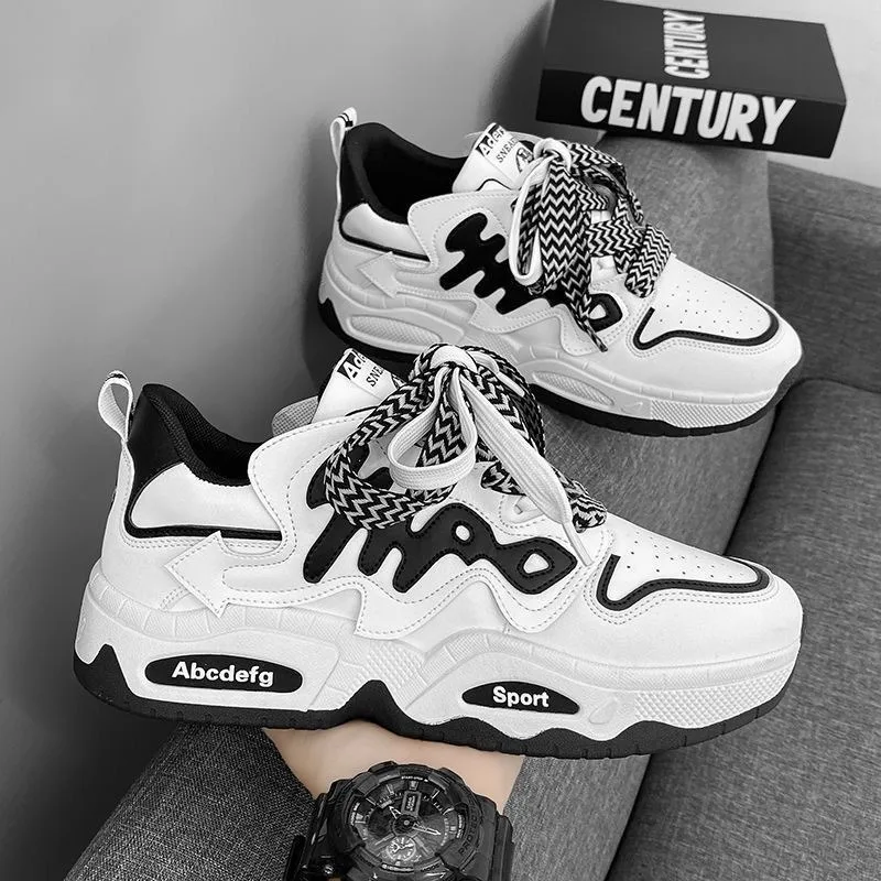 

Shoes for Men Breathable White Shoes Trend Versatile Platform Men Sneakers Comfort Soft Soles Vulcanized Shoes Zapatillas Hombre