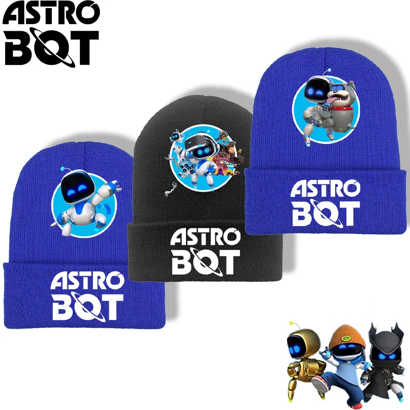 Astro Bot Knitted Hat for Children Anime Cartoon Cute Knit Cap Boys Girls Winter Warm Windbreak Hats Kids Hip Hop Fashion Caps