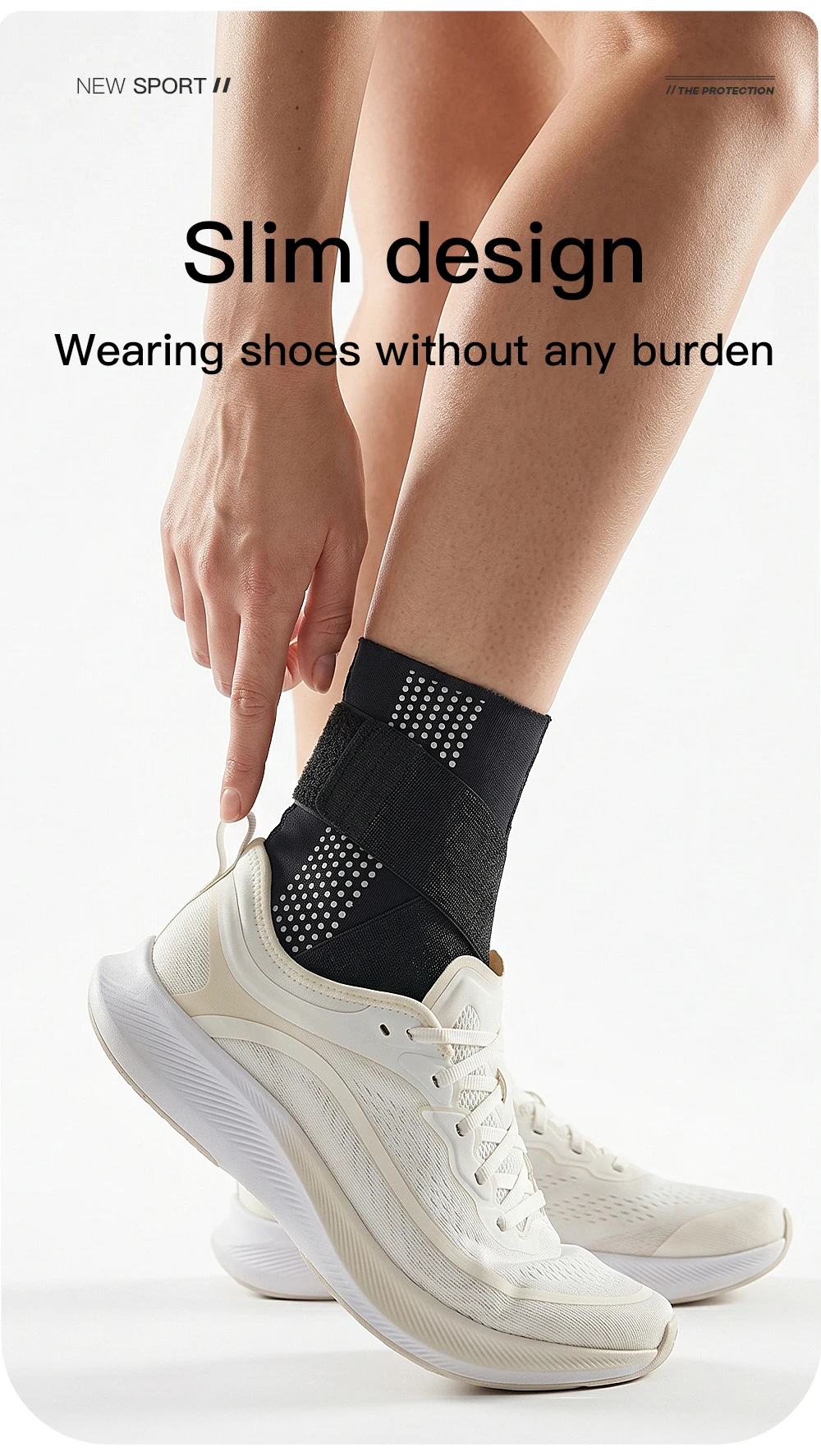 1Pc VILICO Breathable Adjustable Ankle Brace, Silicone Padded Sports Ankle Support, Unisex Brace for Running, Fitness and Daily