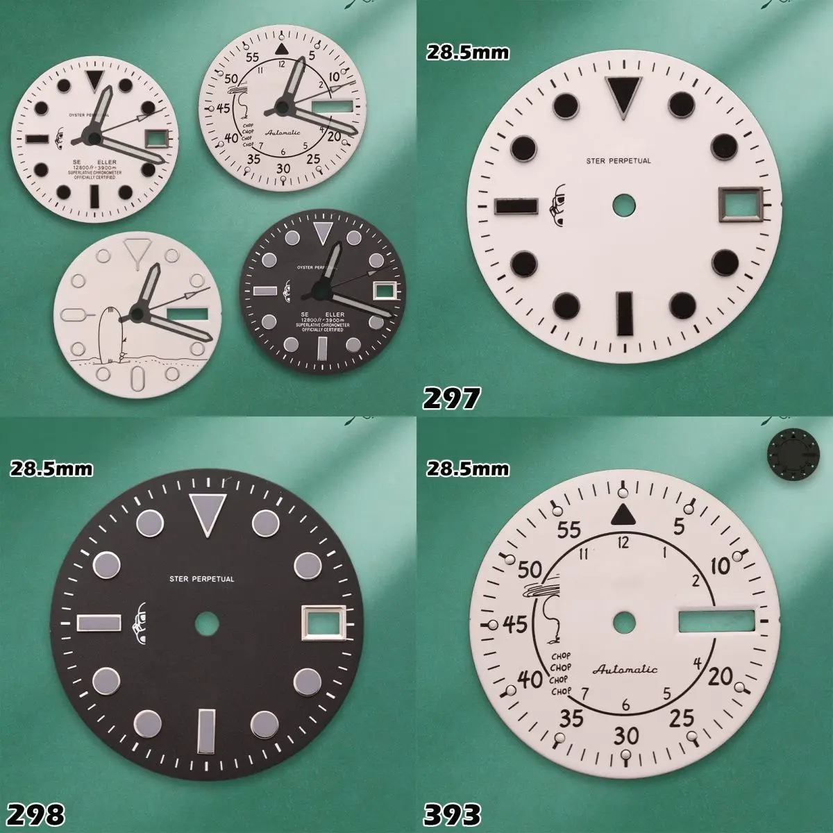28.5mm Black Knight Dial White Dial NH35/NH36 Movements Watches for men Watch Modification Accessories Repair Parts