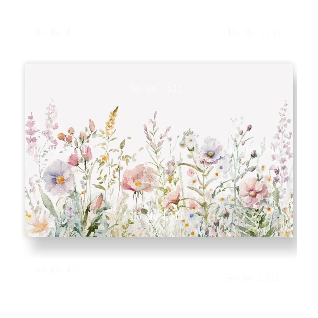 Floral Placemat Watercolor Wildflower Place Mat Flower Decorative Table