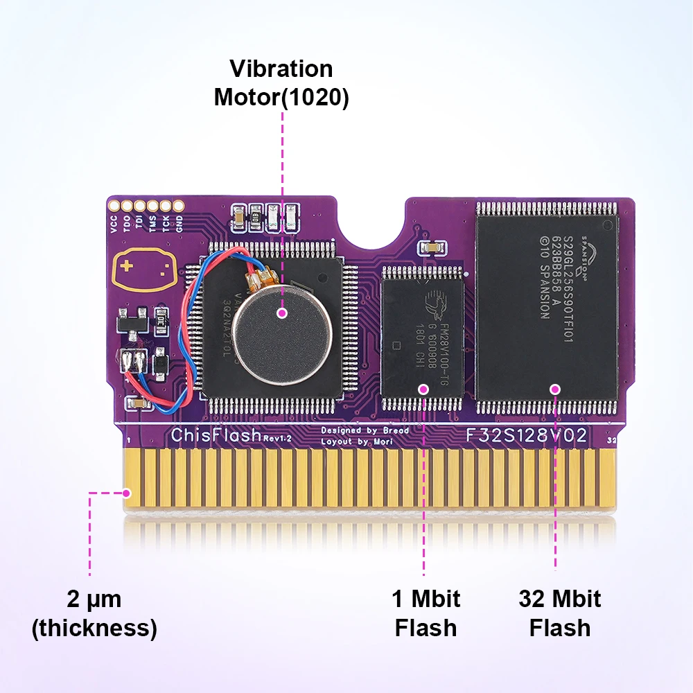 Chiscart ChisFlash V1.2 Rumble Rewritable GBA Flash Cart Kompatybilny z GBA, GBA SP, GB Micro, DS, DS Lite i GameBoy Player — zdjęcie produktu 5