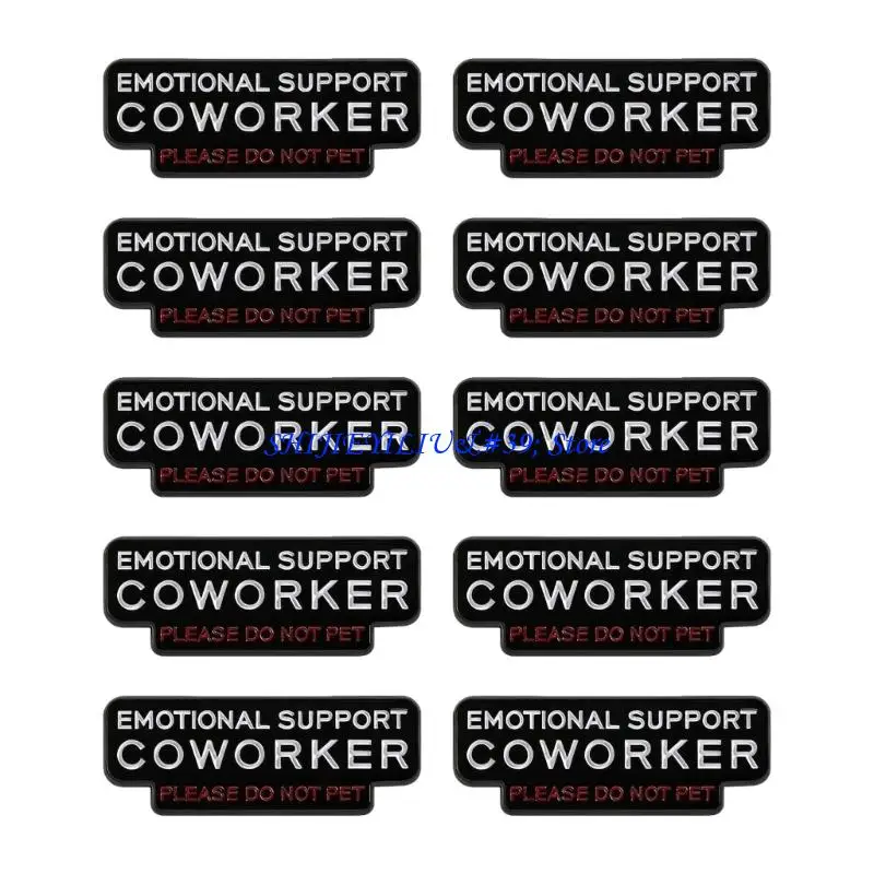 E21F 10 Piece/set Office Humor Brooch Colleague Do Not Pet Safety Badge Pin Jewelry For Professionals