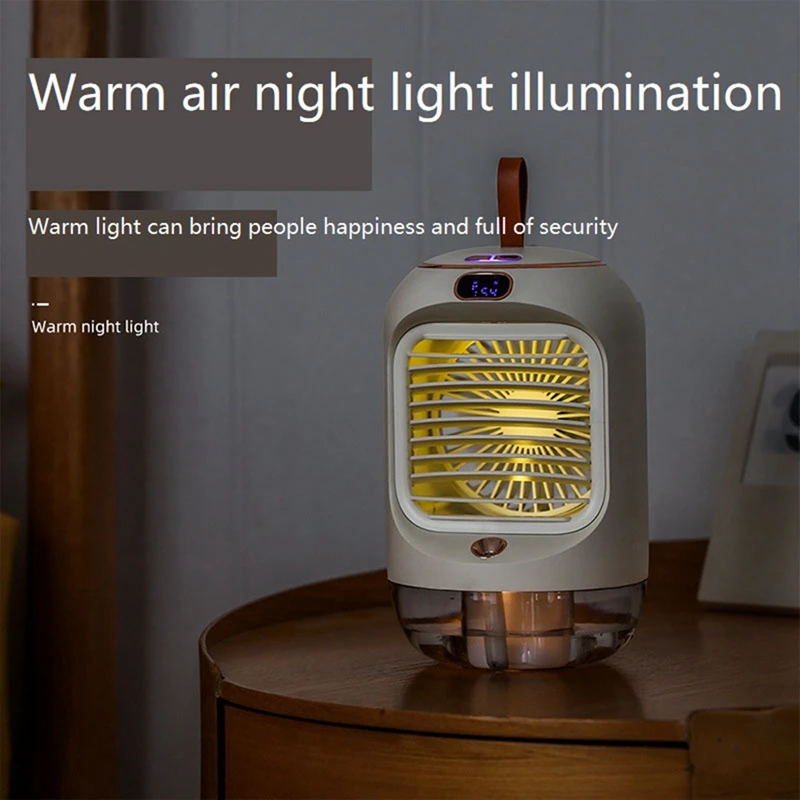 1 PCS Electric Fan Rechargeable Portable Desktop Silent USB Cooling Mini Portable Fan Air Conditioners Home Humidifier ,Green