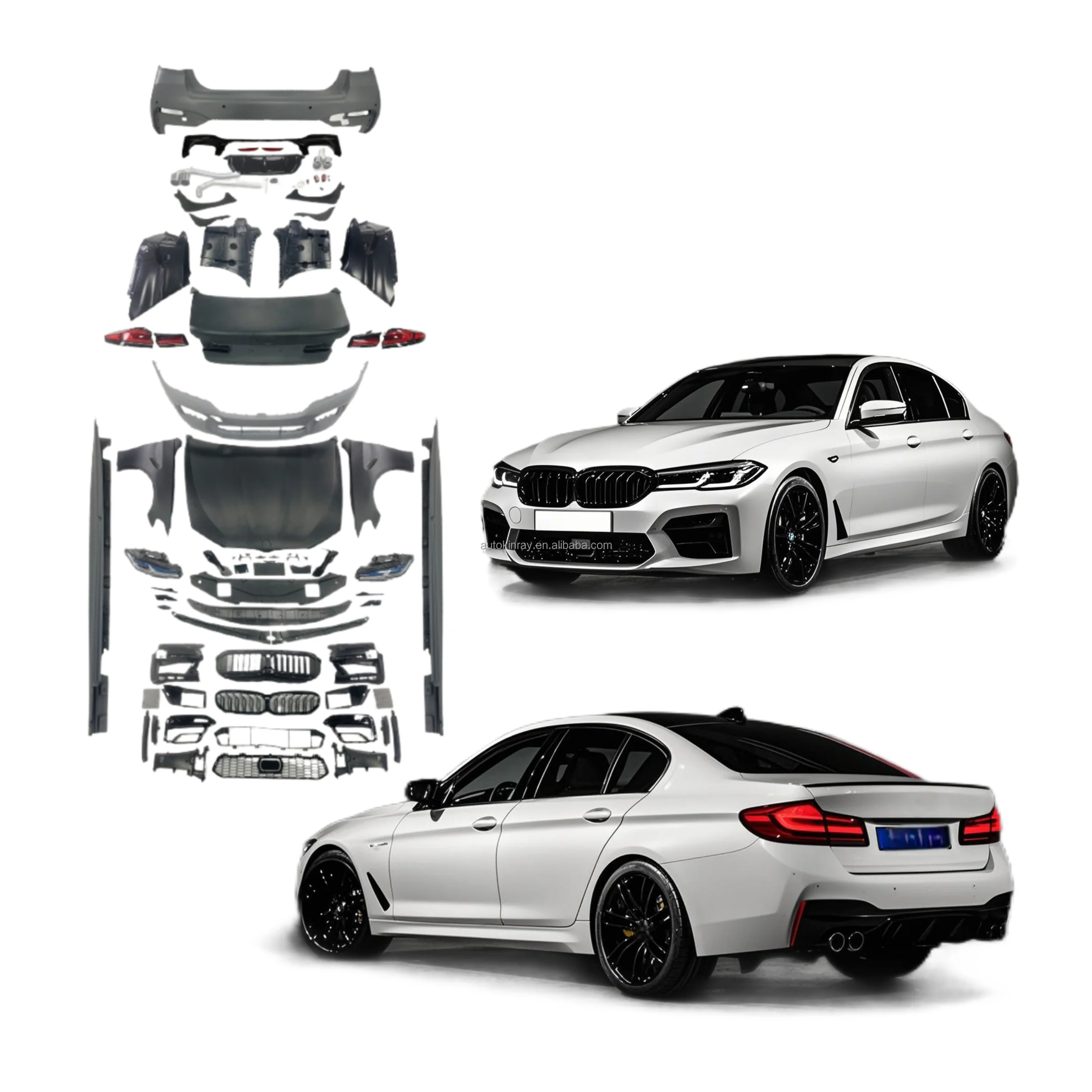 

Новинка 2025: Комплект обвеса для BMW 5 серии (F10/F18, 2010-2017) — Обновление до версии G30 LCI M5, 1:1, с вырезами для передних и задних крыльев