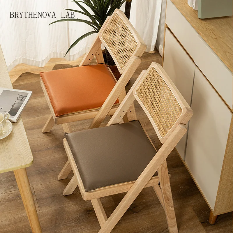 Simple Style Dining Chair Cushions Waterproof PU Leather Memory Seat Foam Cushion Pad 40cm Home Office Technology Cloth