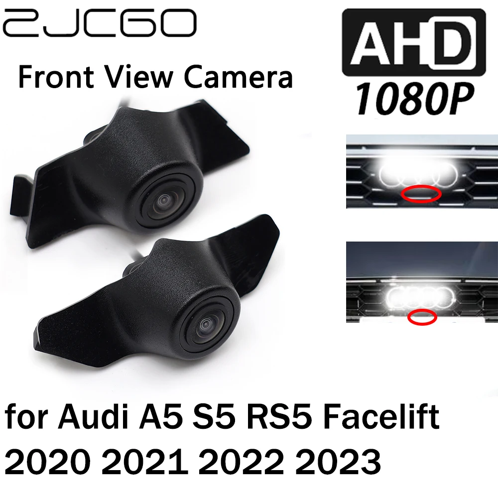 

ZJCGO Car Front View LOGO Parking Camera AHD 1080P Night Vision for Audi A5 S5 RS5 Facelift 2020 2021 2022 2023