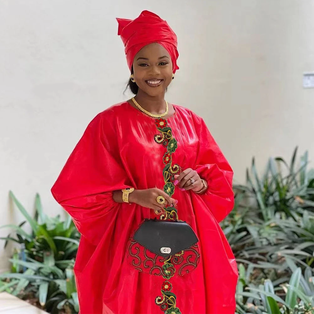 Vestido de boda de cumpleaños para mujer, vestido de noche tradicional, Túnica Africana Bazin Riche