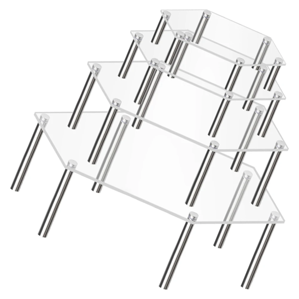 

4pcs Clear Acrylic Cupcake Display Stand Transparent Dessert Stand Party Cake Display Sturdy Stackable Space Saving Household