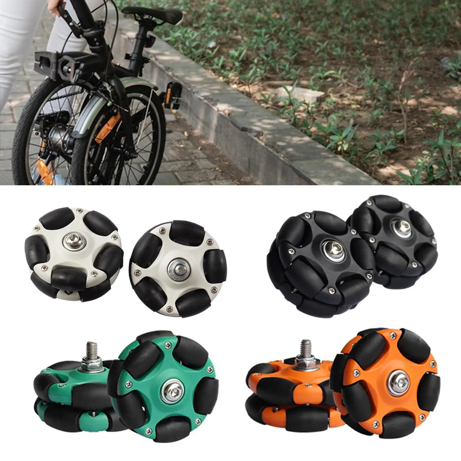 

5.8cm Folding Bicycle Omnidirectional Wheel Accessories Supplies Roller Replacement Outdoor Activities