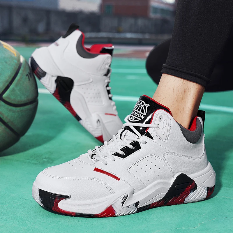 Basketball Shoes for Men High-top Sneakers Wear-resistant Anti-slip Outdoor Athletic Training Shoes Comfortable Man Sports Shoes