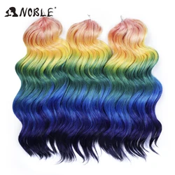 Noble Synthetic Twist Crochet Curly Hair 16 Inch Deep Wave Braid Hair Ombre Blonde Brown Water Wave Braiding Hair Extensions