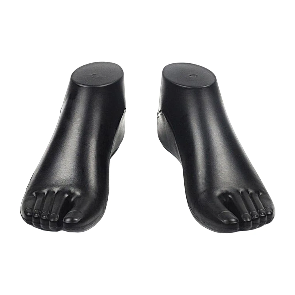 Mannequin Foot Black Realistic Adult Female Foot Stand for Shoe Store Socks Display and Jewelry