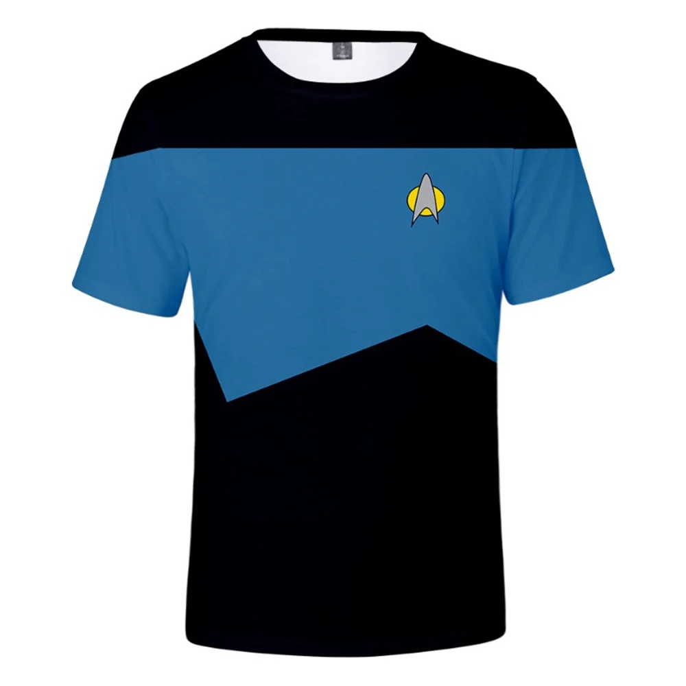 Summer fashion and creative interstellar fans 3D printing simple and personalized casual short sleeves