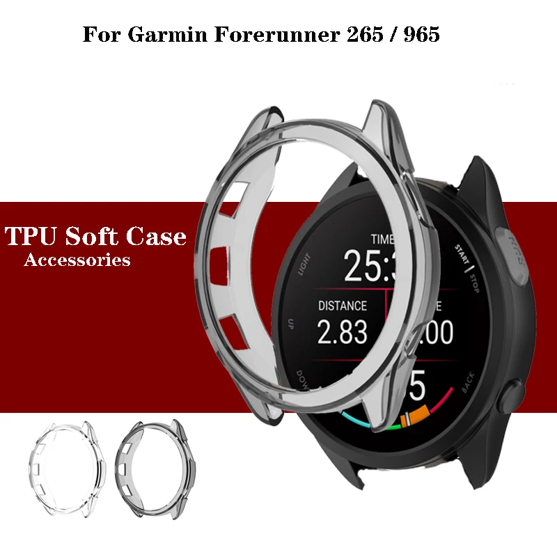 For Garmin Forerunner 265 / 965 Cover TPU Transparent Soft Case