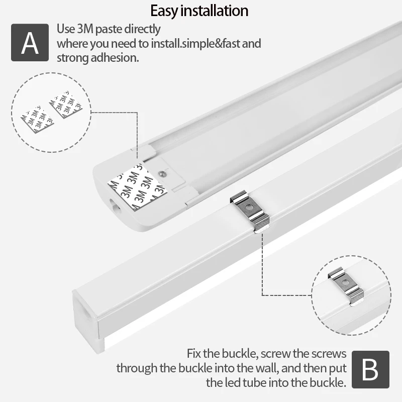 Led Tube Light T5 T8 Light Fixture 60cm 90cm 120cm Wall Lamp 220V Lamps for Room Led Bulbs Spotlight for Cabinet Balcony Ceiling