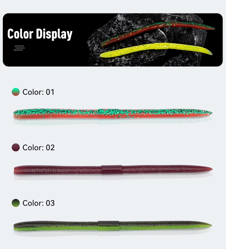 Kingdom Sinking Soft Worm 96 mm 1,8 g 120 mm 2,8 g künstlicher weicher Köder Regenwurm Swimbaits für Bass Pike Forelle Weiche Angelköder ﻿ – Detail 10