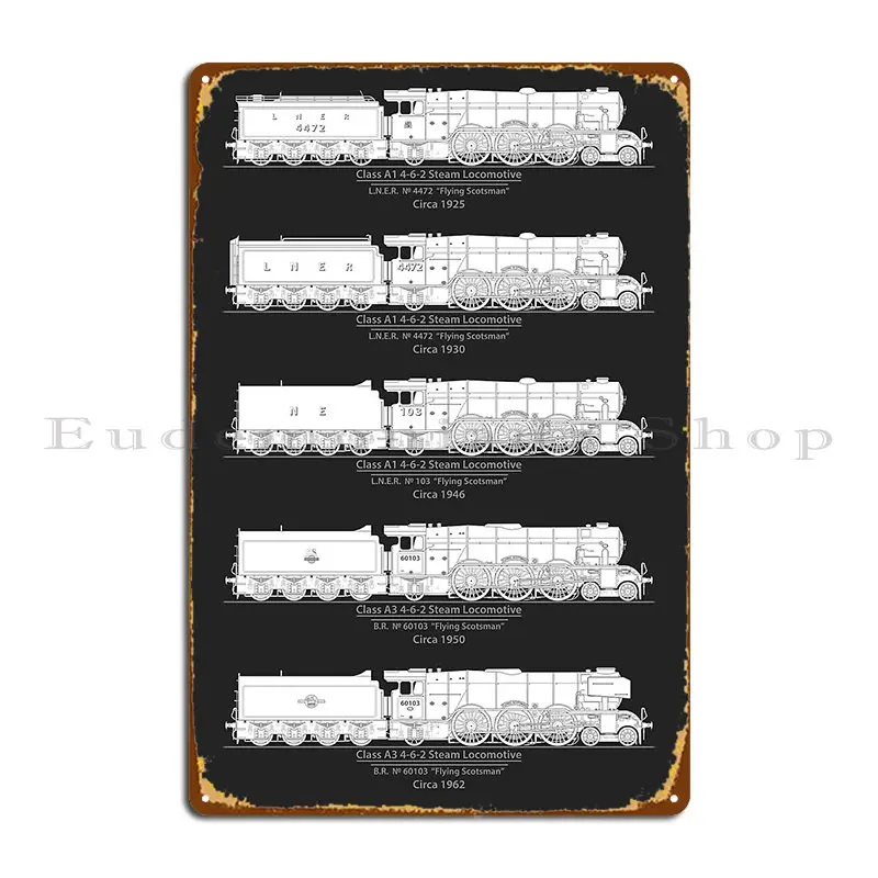 Flying Scotsman 1925 1962 Metal Sign Design Wall Decor Wall Mural Designs Living Room Tin Sign Poster