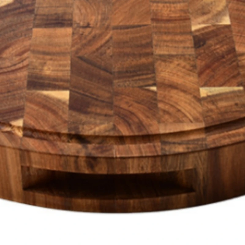 Tablas de cortar de grano de extremo de madera de Acacia, bloque de carnicero de madera, tabla gruesa de madera, tablas de cortar de madera redondas