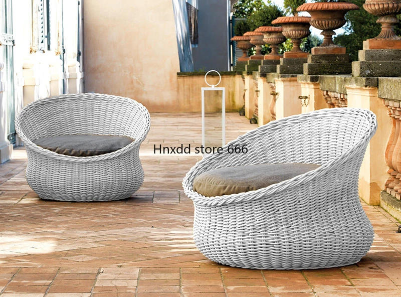 Outdoor rattan chair sofa creative balcony lazy leisure sofa chair