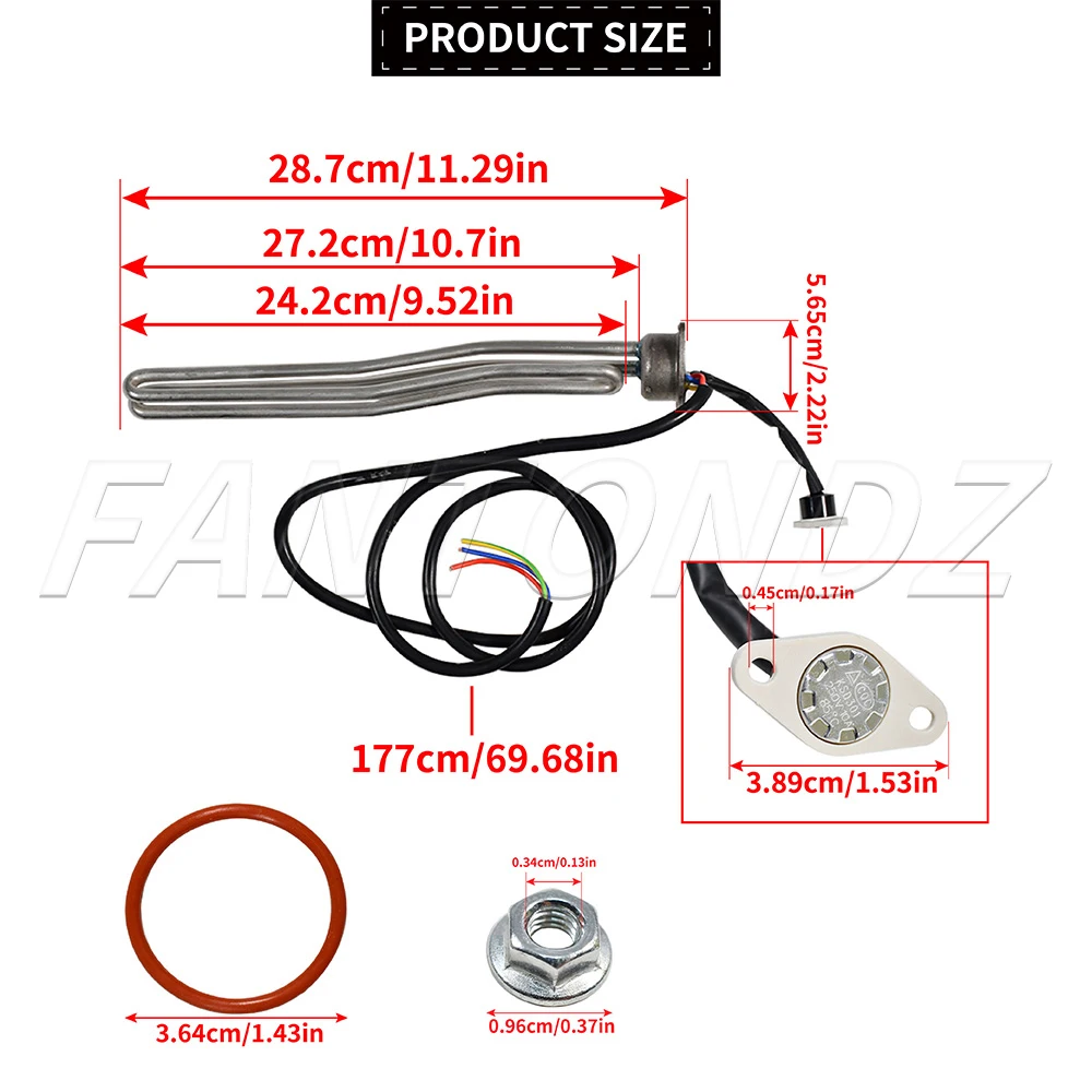 For Ultrastore Spare 850W Water Heater Replacement Element 70020-00270 Water Heater Element Immersion Heater 70020-00270