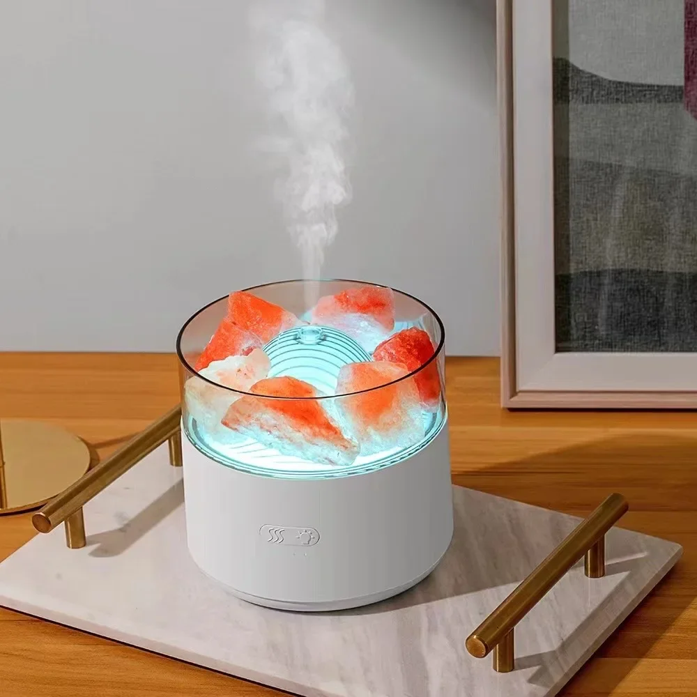 Mesin semprot aromaterapi lampu garam ultrasonik, warna-warni, mesin aromaterapi minyak esensial, penyebar aroma rumah tangga