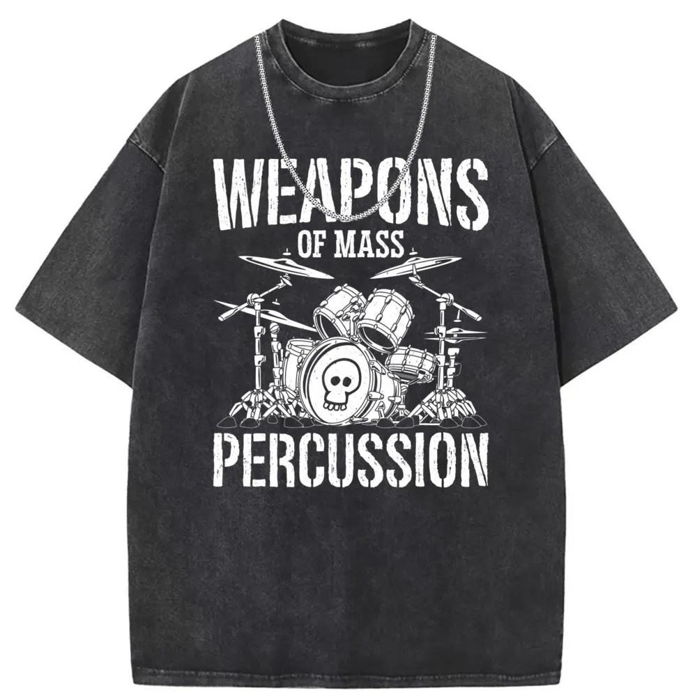 Weapons Of Mass Percussion Men Tshirts Drummer Drumset Drum Set T Shirt Men Sweatshirts Hip Hop Long Sleeve