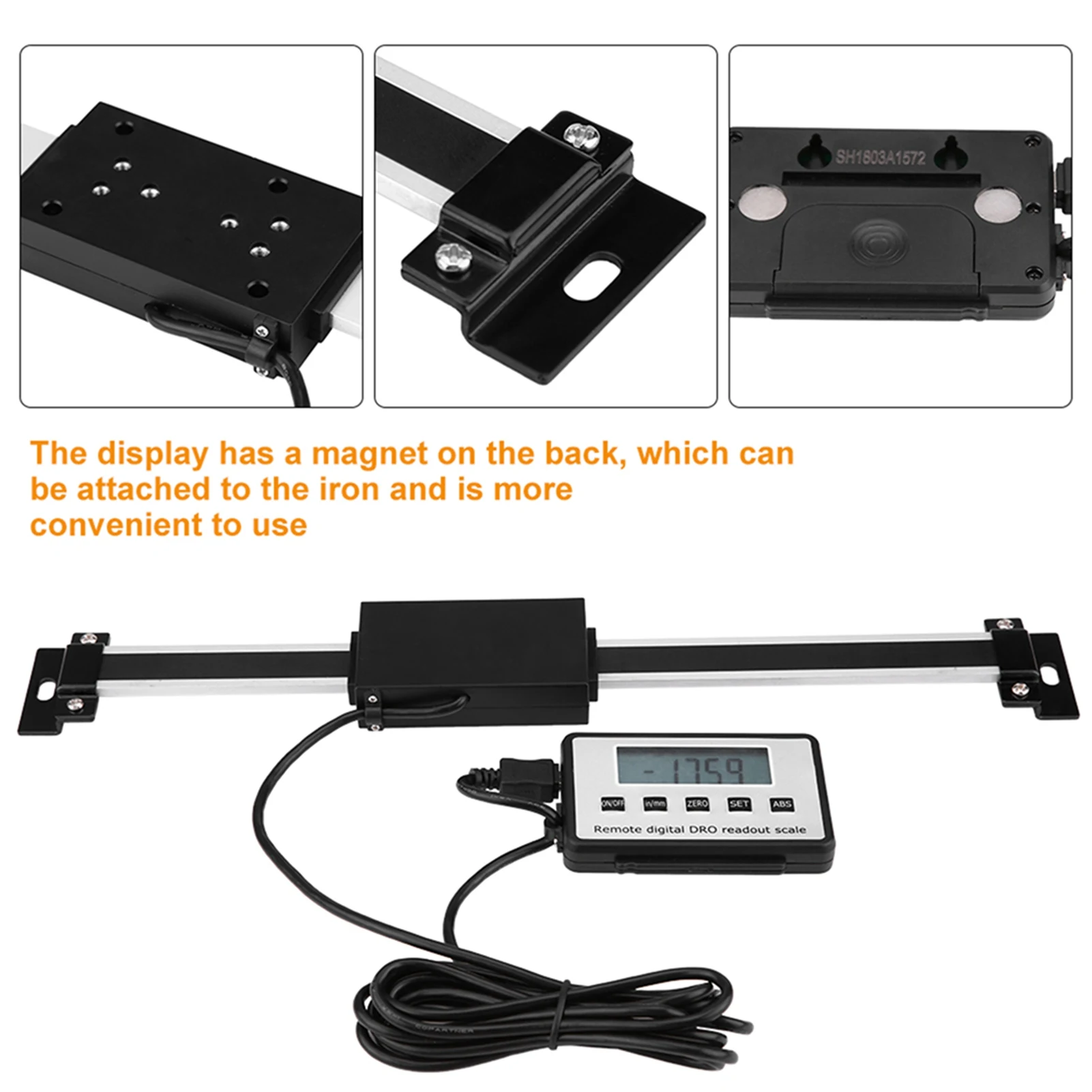 

200mm Readout Scale, 0-200mm Accurate Digital Linear Scale LCD Readout Kit for Milling Machines Lathes