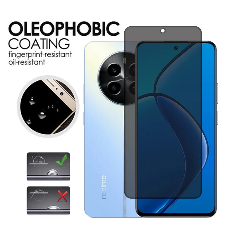 For Realme 13 4G Glass For Realme 13 12 Plus Tempered Glass Anti-spy Privacy 9H Screen Protector For Realme 13 12 Plus Lens Film