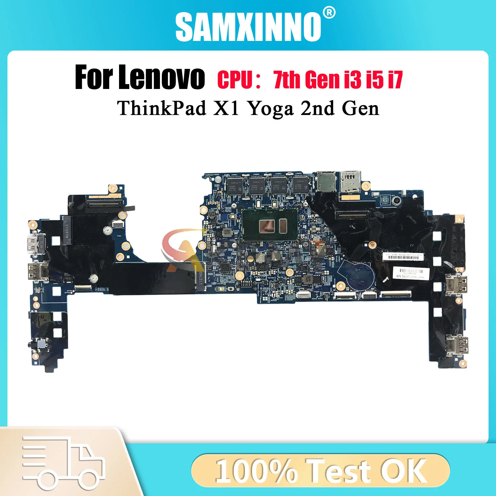 

16822-1 Материнская плата для ноутбука Lenovo ThinkPad X1 Yoga 2-го поколения с процессором 8 ГБ 16 ГБ ОЗУ I5 I7 7-го поколения 100% полностью протестирована