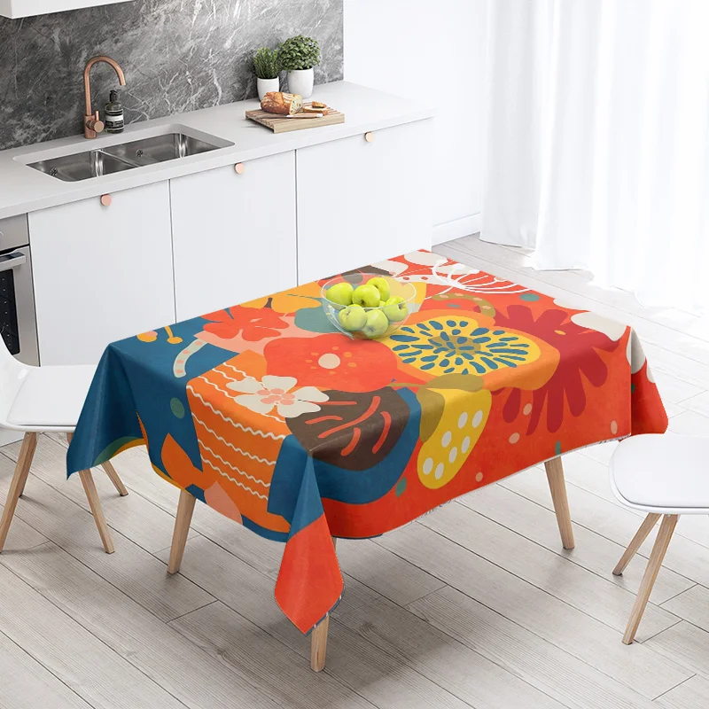 Morandi Ins Style Tablecloth Abstract Art Design 2025 New Geometric Pattern Decorative Tablecloth for Coffee Shop